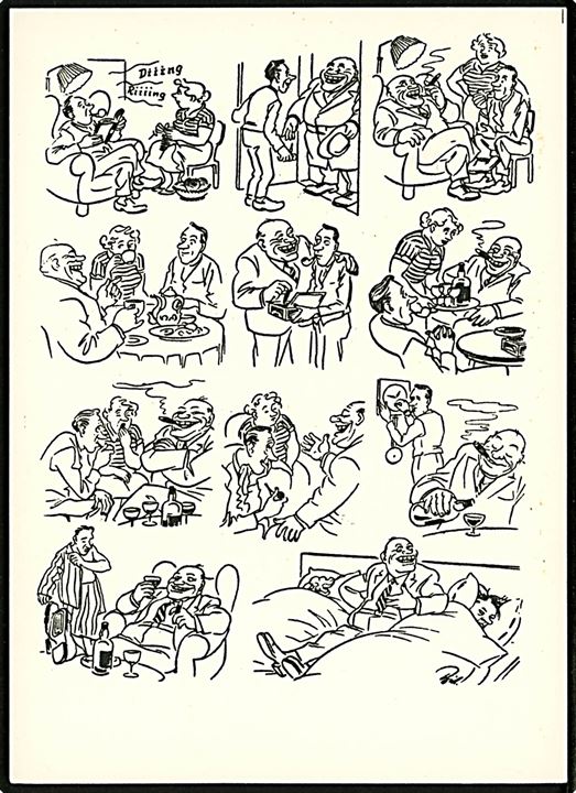 Herluf Bidstrup: En gæst, satirisk postkort udgivet i USSR 1964. 
