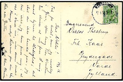 5 øre Soldaterfrimærke på brevkort (Soldatergruppe) fra Kjøbenhavn d. 12.9.1918 til Varde.