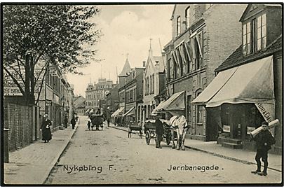 Nykøbing F., Jernbanegade. Stenders no. 1765.