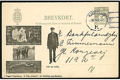 3+3 øre dobbelt helsagsbrevkort med tiltryk fra Arbejdet Adler sendt lokalt i Kjøbenhavn d. 22.11.1918.
