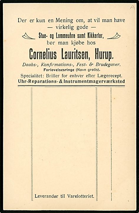 Pige fra Falster. U/no. På bagsiden reklame-tiltryk fra Cornelius Lauritsen, Hurup.