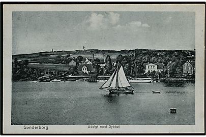 Sønderborg, udsigt mod Dybbøl. M. Glückstadt & Münden no. 79983.