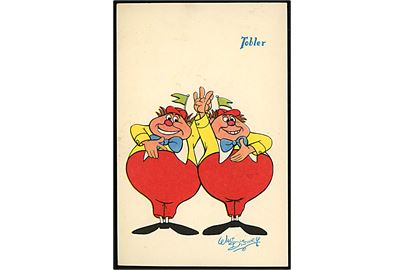 Walt Disney. Di og Dum fra Alice i Eventyrland. Fransk reklame for “Tobler” chokolade. Georges Lang, Paris u/no.