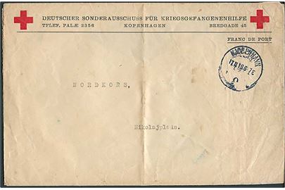 Ufrankeret fortrykt kuvert fra Deutscher Sonderausschuss für Kriegsgefangenenhilfe sendt lokalt i Kjøbenhavn d. 17.11.1919 til Nord Kors. Bagklap mgl.