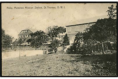 D.V.I., St. Thomas. Nisky, den Moravianske Missions station. Lightbourns U/no. 