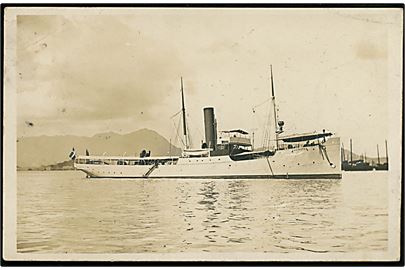 Protector, S/S, bjergningsdamper fra A/S Em. Z. Svitzer i Hong Kong. Fotokort u/no. frankeret med Hong Kong 4 cents Edward VII d. 20.9.1909 til Danmark. 