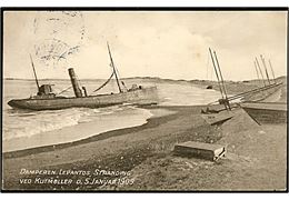 Klitmøller, “Lepanto” af Grimsby. Damp trawler strandet d. 5.1.1909. Buchholtz no. 351. Anvendt i 1914.