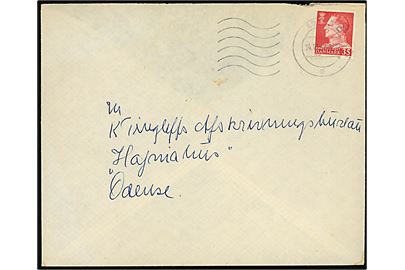 35 øre Fr. IX (fluorescerende papir)  single på brev fra Århus C d. 14.10.1964 til Odense. Bagklap mgl.