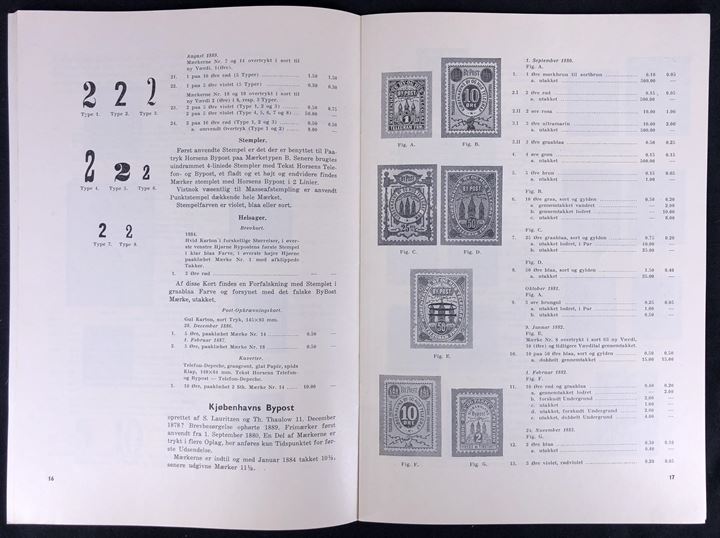 Dansk Privatpost Frimærker udarbejdet af M. Brun-Pedersen. 40 sider illustreret katalog.
