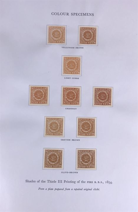 The Postage Stamps of Denmark 1851-1951 af J. Schmidt-Andersen. Dansk posthistorie med planche 10 stk. 4. R.B.S. nytryk. Uindbundet i papomslag. 