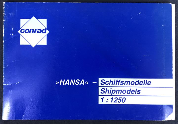 Hansa-Schiffsmodelle 1:1250. Illustreret katalog med handelsskibe, passagerskibe og specialskibe. 