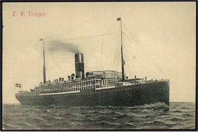 C. F. Tietgen, S/S, Skandinavien Amerika Linie. No. 601. Har været opklæbet.