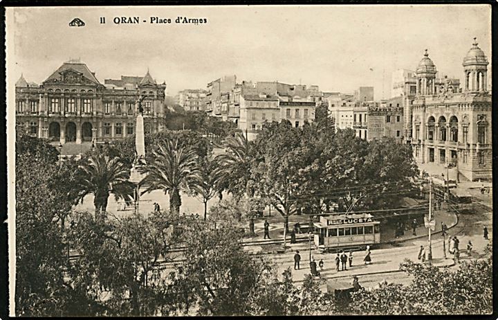 Oran, Place d'Armes med sporvogn. 