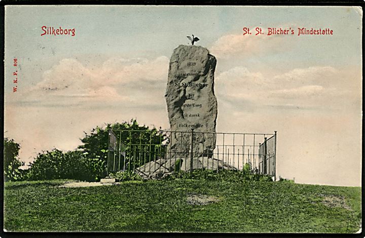 Silkeborg, St. St. Blicher's Mindestøtte. Warburg no. 806.
