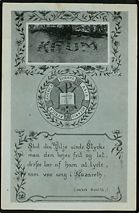 KFUM kort med tekst af Jakob Paulli. J.J.N. no. 7928.
