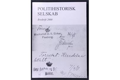 Politihistorisk Selskab Årsskrift 2000 med historiske artikler. Bl.a. om politiet under besættelsen. 136 sider. 