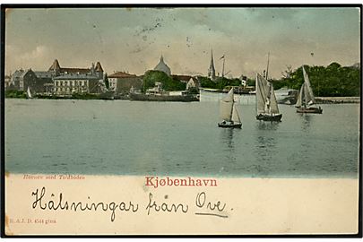 Købh., Havnen med Toldboden. R. & J.D. no. 4544 gina. 