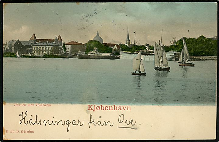 Købh., Havnen med Toldboden. R. & J.D. no. 4544 gina. 