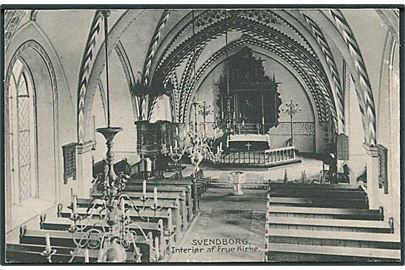 Interiør af Frue Kirke, Svendborg. Stenders no. 12214.