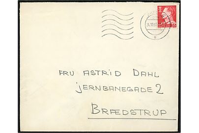 35 øre Fr. IX (fluorescerende papir) på brev fra Århus C d. 24.10.1963 til Brædstrup.