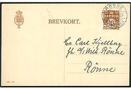 10 øre helsagsbrevkort (fabr. 103-H) fra København annulleret med brotype IIb Rønne Skibsbrev d. 21.3.1933 til Rønne.
