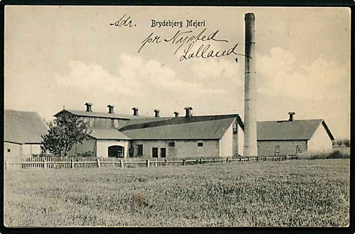 Brydebjerg pr. Nysted. Mejeri. E. Petersen no. 96.
