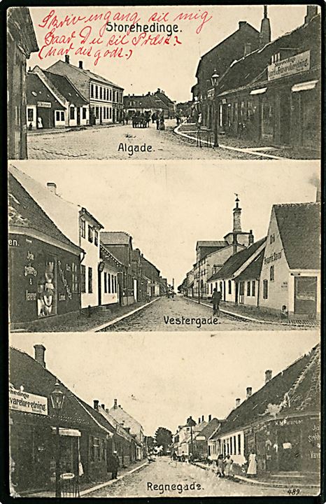 Store Heddinge, partier fra Algade, Vestergade og Regnegade. H. Schmidt u/no.