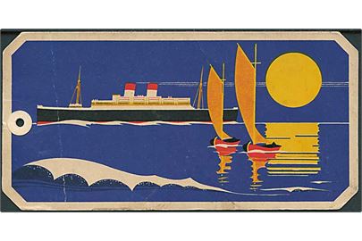 Bagage-mærke fra tyske rederi Hamburg-Südamerikanische Dampfschifffahrts-Gesellschaft. Ca. 1920'erne.