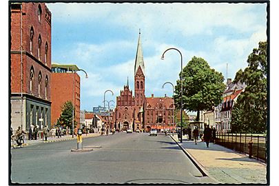 Odense, Albani Torv med den katolske kirke. Stenders no. 40508/1.