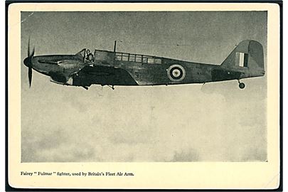 Fleet Air Arm Fairey Fulmar jagermaskine. Propagandakort.
