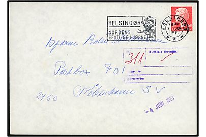 160 øre Margrethe på brev fra Helsingør d. 2.6.1981 til indsat i Vestre Fængsel (Postbox 701, København SV) med violet fængselscensur.