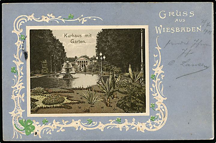 Tyskland, Wiesbaden, Gruss aus med Kurhaus. 
