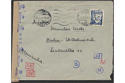 1,75 S. på brev fra Lisabon, Portugal, d. 29.9.1942 til Berlin, Tyskland. Tysk censur.