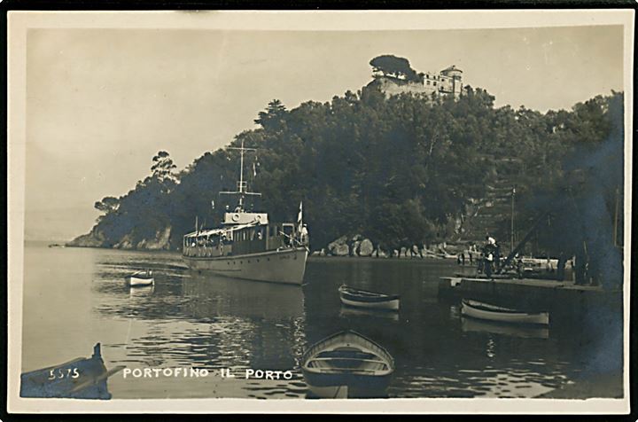 Italien, Portofino med dampskib. No. 5575.
