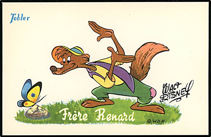 Walt Disney. Bror Ræv, fra Filmen Song of the South (Bror kanins fjende). Fransk reklame fra 50'erne, for “Tobler” chokolade. Georges Lang, Paris u/no.