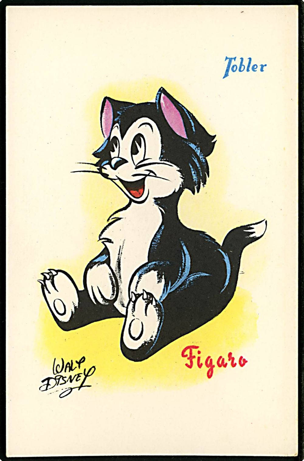 Forskellige ekspedition Dekan Walt Disney Geppetto's kat Figaro fra Pinocchio Fransk reklame