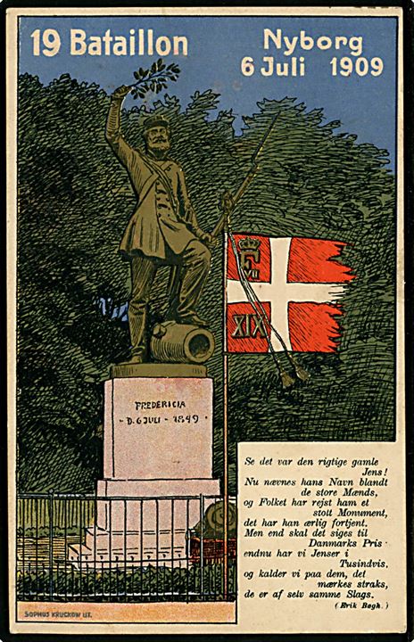 3-års krigen. 19 Bataillons jubilæumsfest ved 60 året for Slaget ved Fredericia d. 6.7.1849. Sophus Kruckow / Stenders u/no.