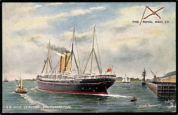 Nile, S/S, Royal Mail Line forlader Southampton. Tuck & Sons no. 9151. Tidl. ejerstempel. 
