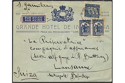 3,75 S. på luftpostbrev fra Lisboa d. 1.6.1936 til Lausanne.