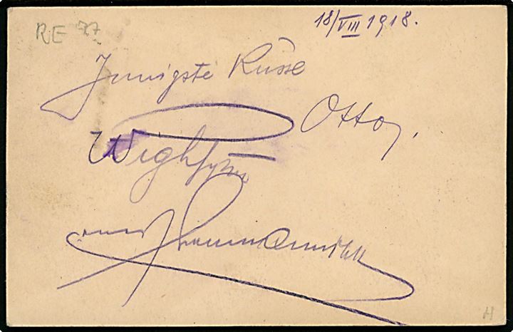5 c. helsagsbrevkort fra Luxembourg Ville d. 19.8.1918 til Wien, Østrig. Udtakseret i porto med 10 h. Portomæke. Tysk censurstempel.