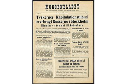 Morgenbladet, 1. årgang no. 141 d. 2.5.1945. 4 sider illustreret illegalt blad.