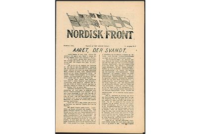 Nordisk Front, 2. årgang nr. 3 - December 1944. 4 sider illegalt blad.