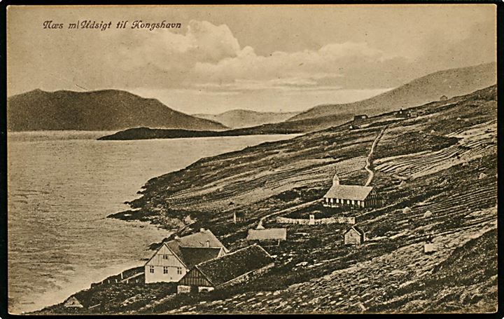 Færøerne, Næs med udsigt til Kongshavn. A. Brend no. 304255.