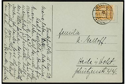 5 mia. mk. Infla udg. single på brevkort fra Frankfurt d. 15.11.1923 til Heide i Holstein.
