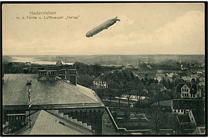 Zeppelin luftskibet Hansa over Haderslev 1912. H. Th. Matzen u/no.