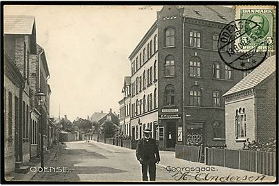 Odense, Georgsgade hj. Valdemarsgade med Valdemarshus. Stenders no. 7196.