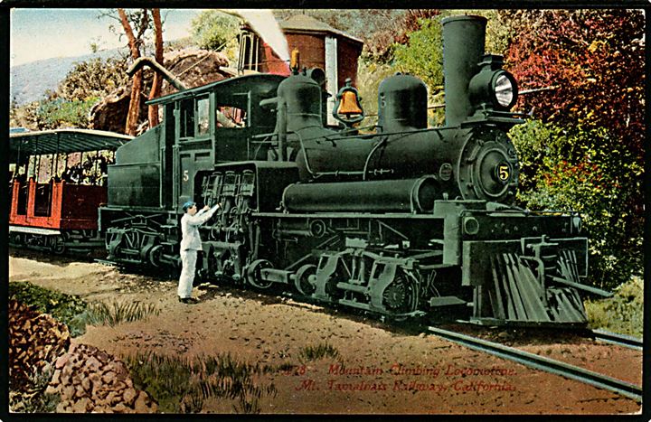 USA, California, Mount Tamalpais Railway mountain climbing locomotive. 