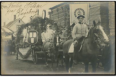 Rønne, optog ved Børnehjælpsdagen 1907. Fotokort u/no.