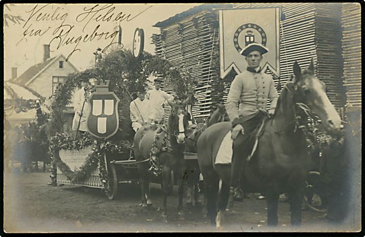 Rønne, optog ved Børnehjælpsdagen 1907. Fotokort u/no.