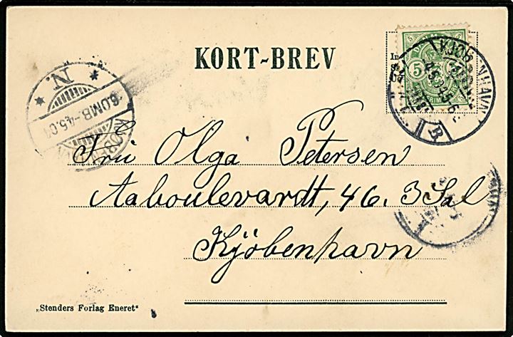 Telegrafbud med Statstelegram. Stenders Kort-Brev u/no. Sendt lokalt i Kjøbenhavn 1904.